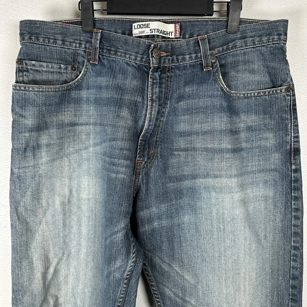 Levis 569 Loose Straight Jeans Mens 36x34 Blue Medium Wash Denim Baggy Y2K 2000s